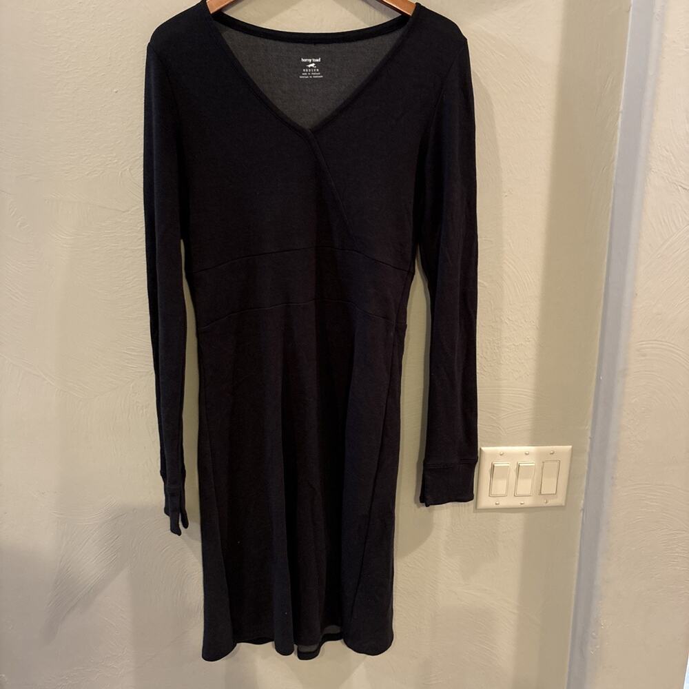 Horny Toad Toad & Co Size M Finlay Dress Long Sleeve Mini Stretch Casual Black
